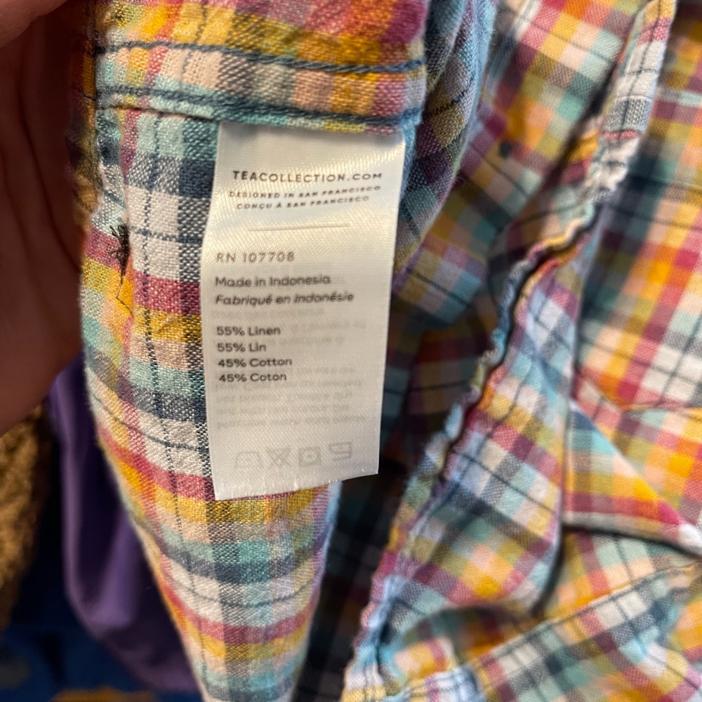 Tea Collection Colorful Plaid Button Down Shirt - Picture 4 of 4